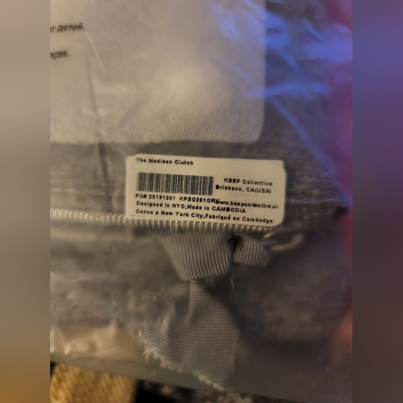 Stella & Dot Madison Clutch in‎  Gray & Pearl - Picture 8 of 10